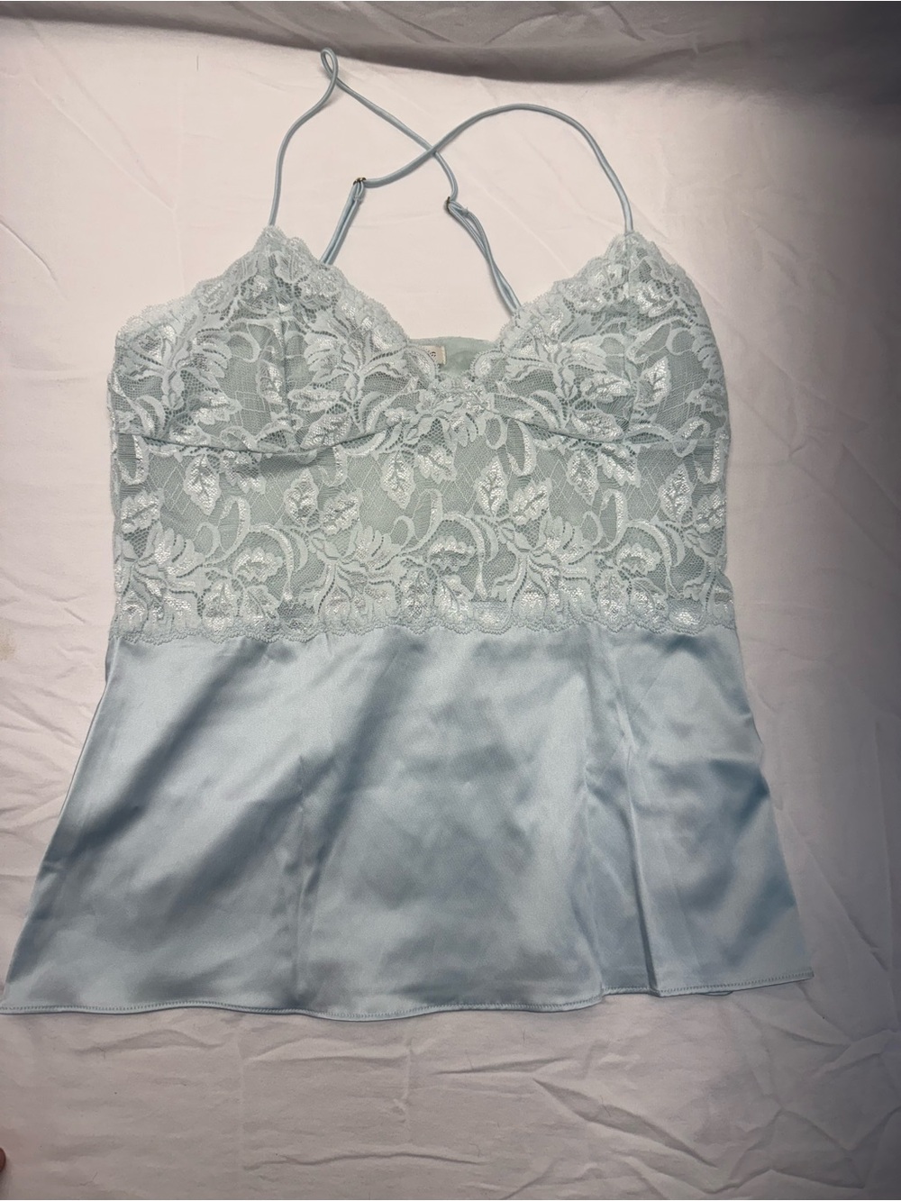 Banana Republic Lace-Trim Camisole Tank Top - Light Blue